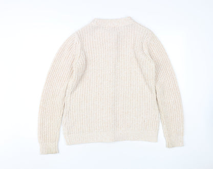 Honor Millburn Women's Beige Cardigan M 14-16 Knit Collared