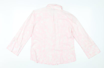 Laura Ashley Women's Pink Floral Button-Up, Size 14