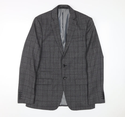 Mens UK Size 40 Jeff Banks Regular Grey Suit Jacket