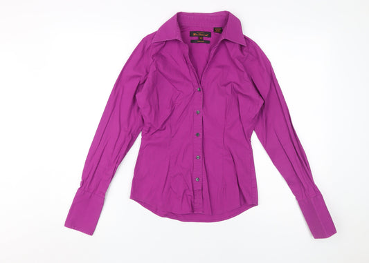 Ben Sherman Women's Purple XS Slim Button-Up Shirt