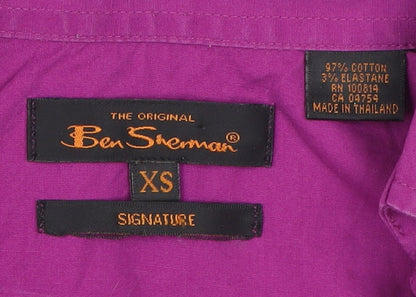 Ben Sherman Women's Purple XS Slim Button-Up Shirt
