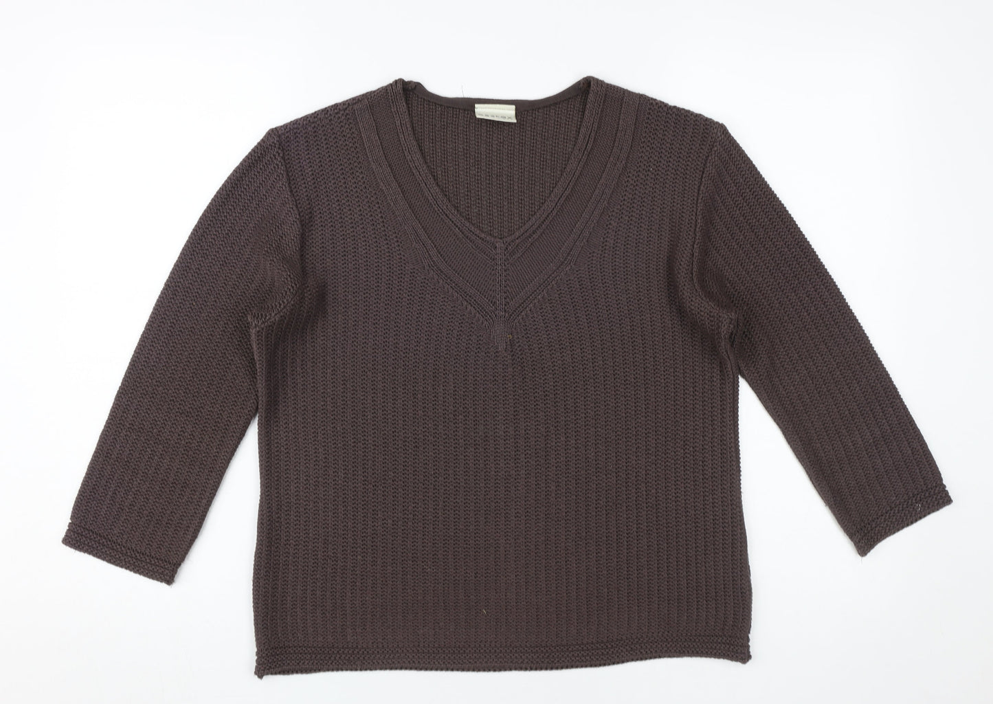 Eastex Women's Brown V-Neck Pullover Jumper Size 10