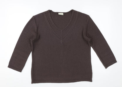 Eastex Women's Brown V-Neck Pullover Jumper Size 10