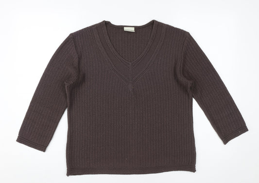 Eastex Women's Brown V-Neck Pullover Jumper Size 10