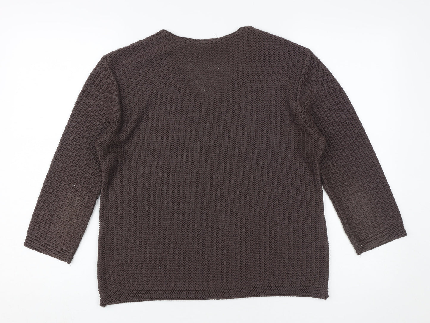 Eastex Women's Brown V-Neck Pullover Jumper Size 10