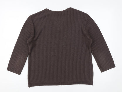 Eastex Women's Brown V-Neck Pullover Jumper Size 10