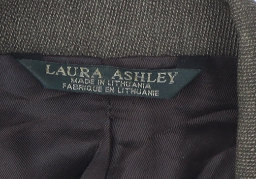 Laura Ashley Women's Brown Wool Blazer Size 12 Classic Style
