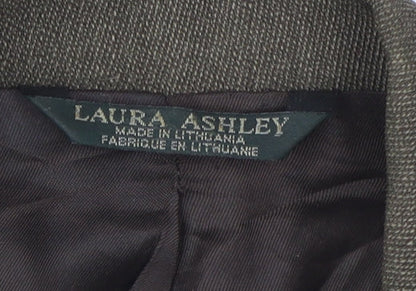 Laura Ashley Women's Brown Wool Blazer Size 12 Classic Style