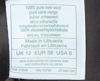 Laura Ashley Women's Brown Wool Blazer Size 12 Classic Style