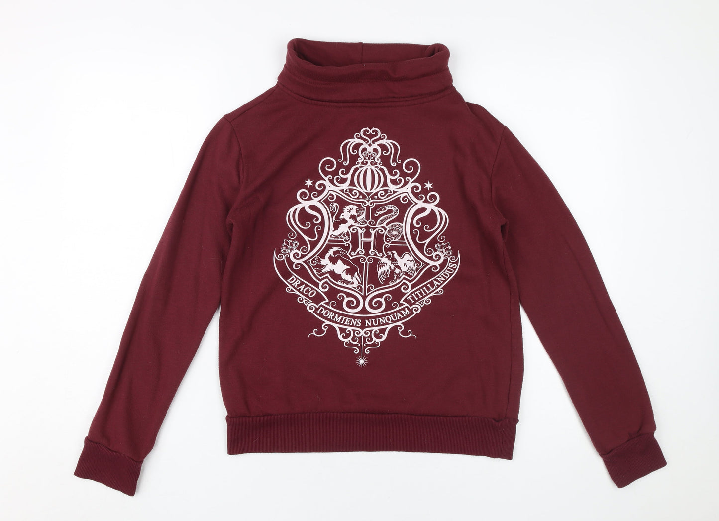 Womens UK Size 8 Harry Potter Burgundy Pullover Sweatshirt