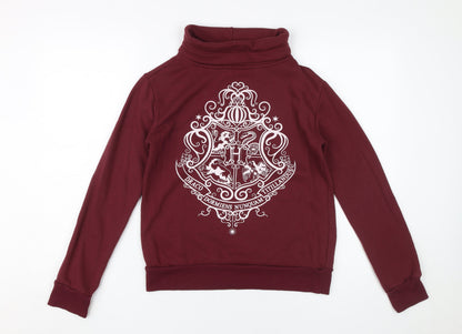 Womens UK Size 8 Harry Potter Burgundy Pullover Sweatshirt