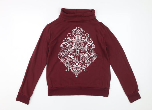 Womens UK Size 8 Harry Potter Burgundy Pullover Sweatshirt