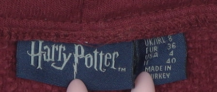 Womens UK Size 8 Harry Potter Burgundy Pullover Sweatshirt