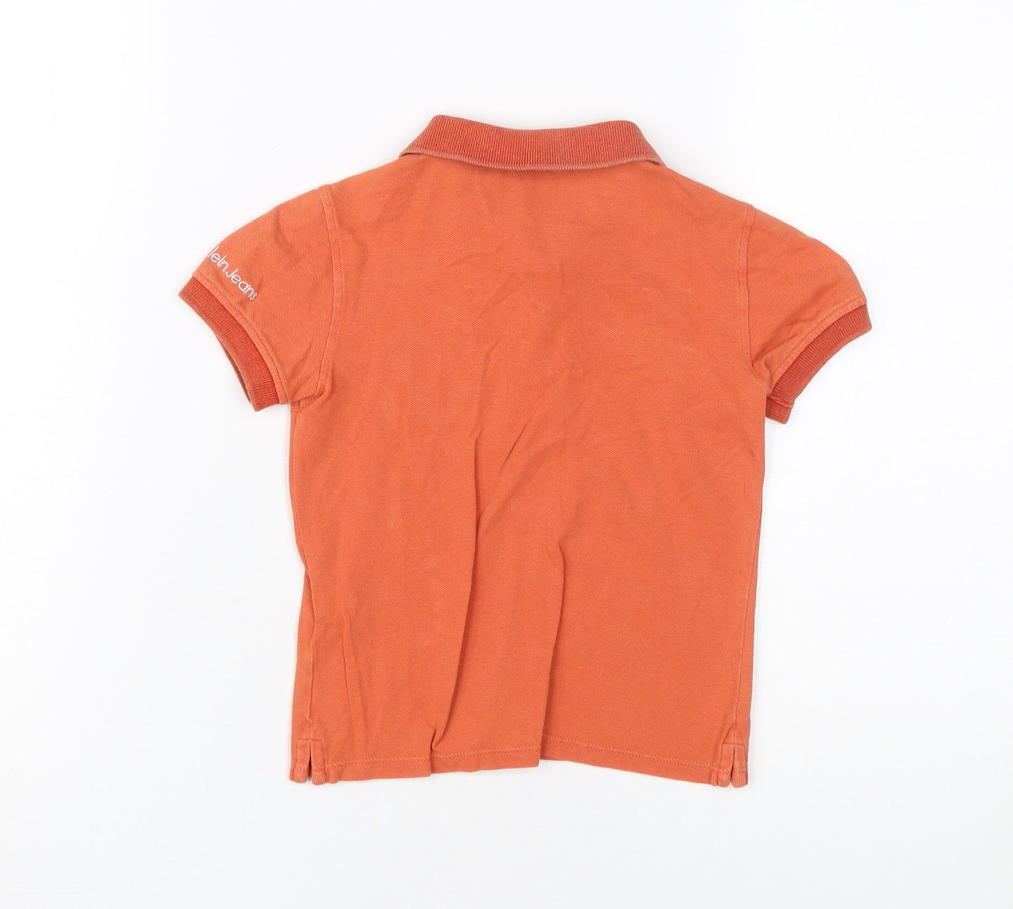 Calvin Klein Boys Orange Polo Shirt Size 3 Years