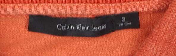 Calvin Klein Boys Orange Polo Shirt Size 3 Years