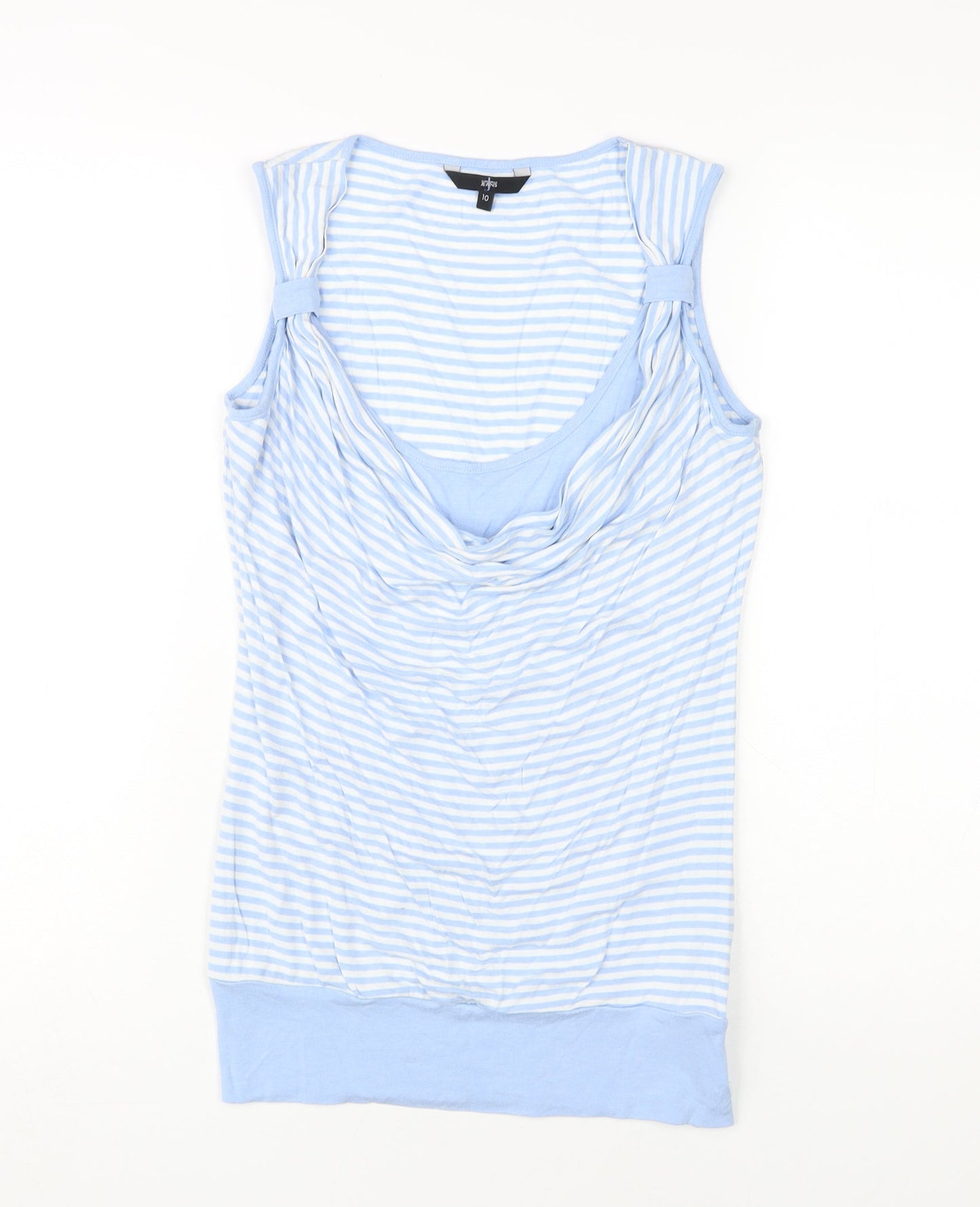 Jasper Conran Women's Blue Striped Sleeveless Cowl Neck Top