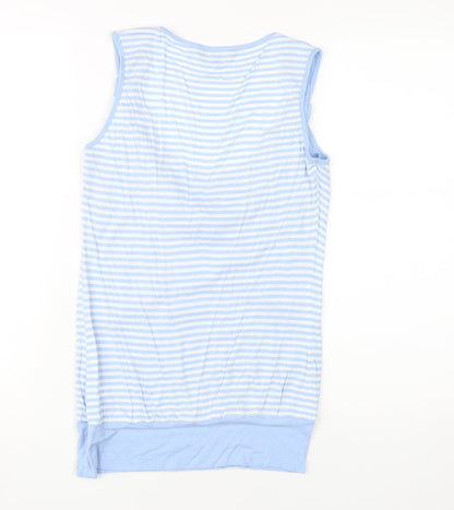 Jasper Conran Women's Blue Striped Sleeveless Cowl Neck Top