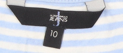 Jasper Conran Women's Blue Striped Sleeveless Cowl Neck Top