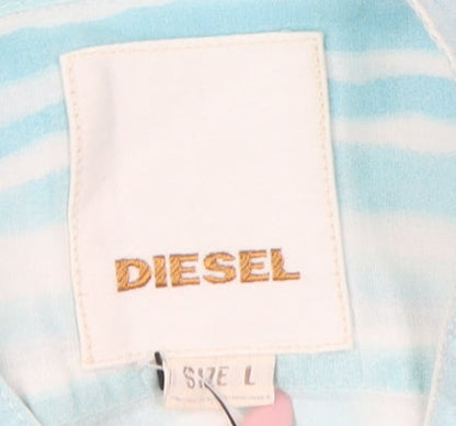 Womens UK Size L Diesel Blue Basic Button-Up