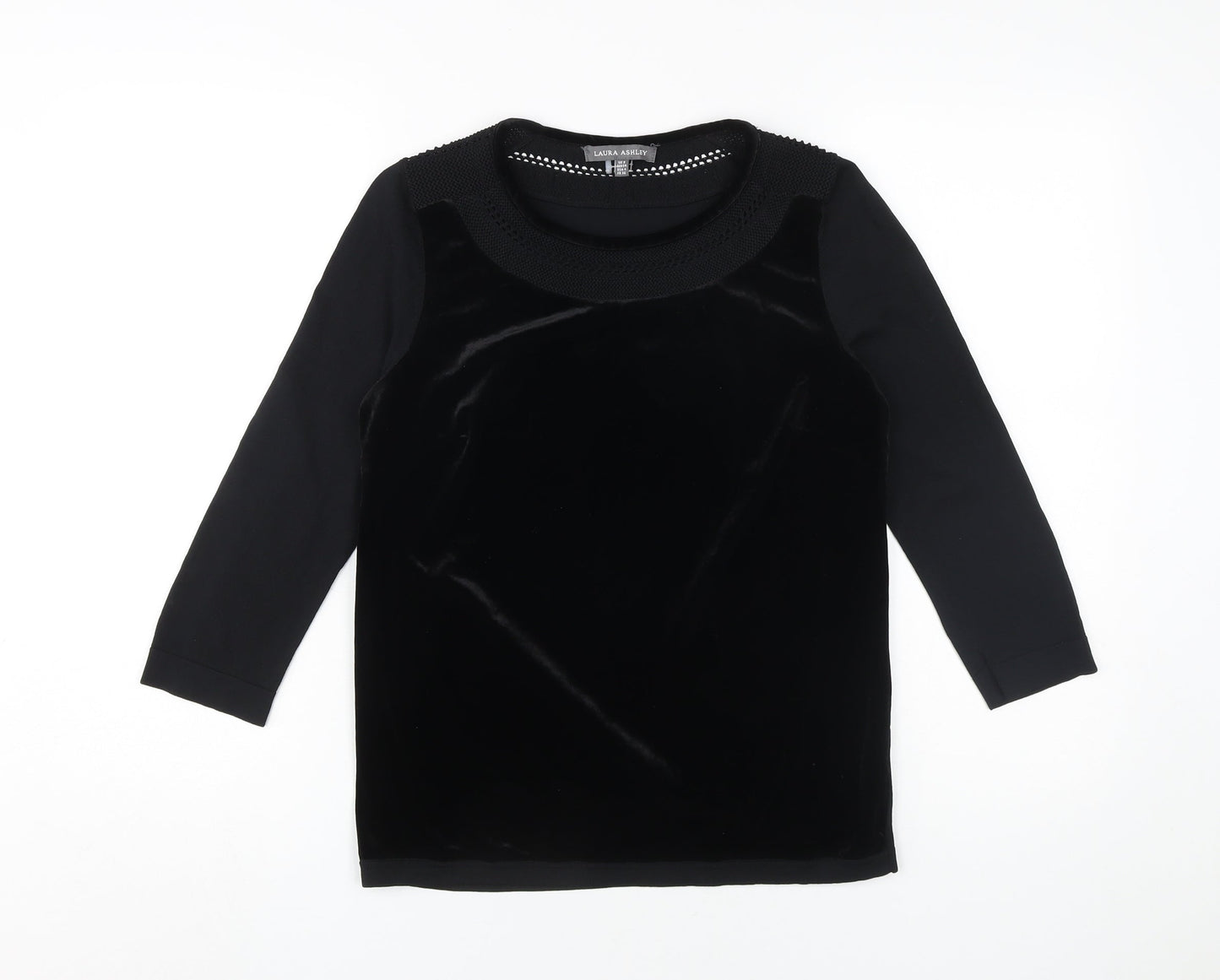 Laura Ashley Women's Black Basic Blouse, Size 8