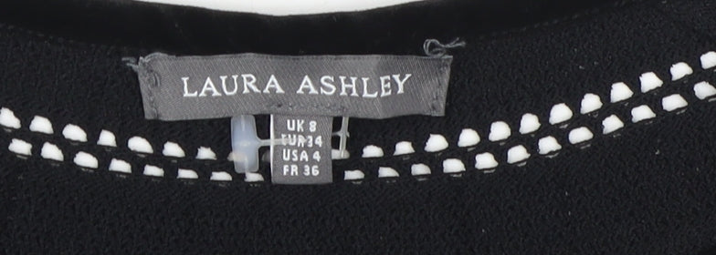Laura Ashley Women's Black Basic Blouse, Size 8