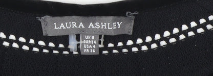 Laura Ashley Women's Black Basic Blouse, Size 8