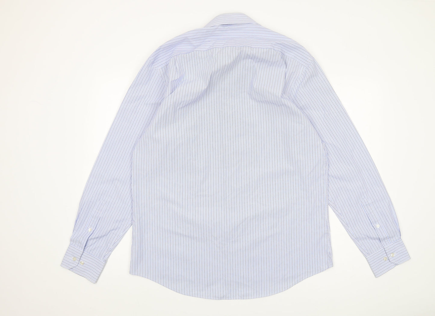 Dehavilland Men's Blue Striped 16.5 Casual Shirt