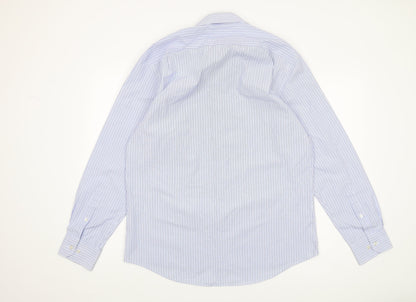 Dehavilland Men's Blue Striped 16.5 Casual Shirt
