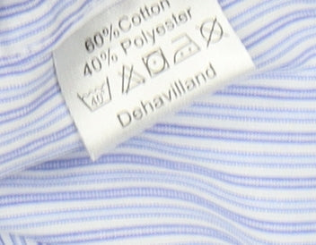 Dehavilland Men's Blue Striped 16.5 Casual Shirt