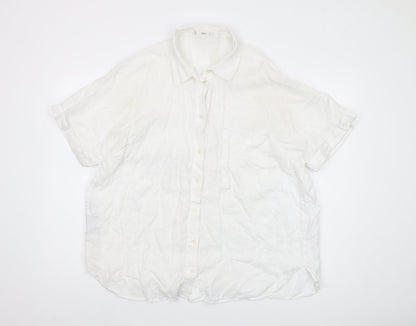Womens UK Size XL MNG White Basic Button-Up