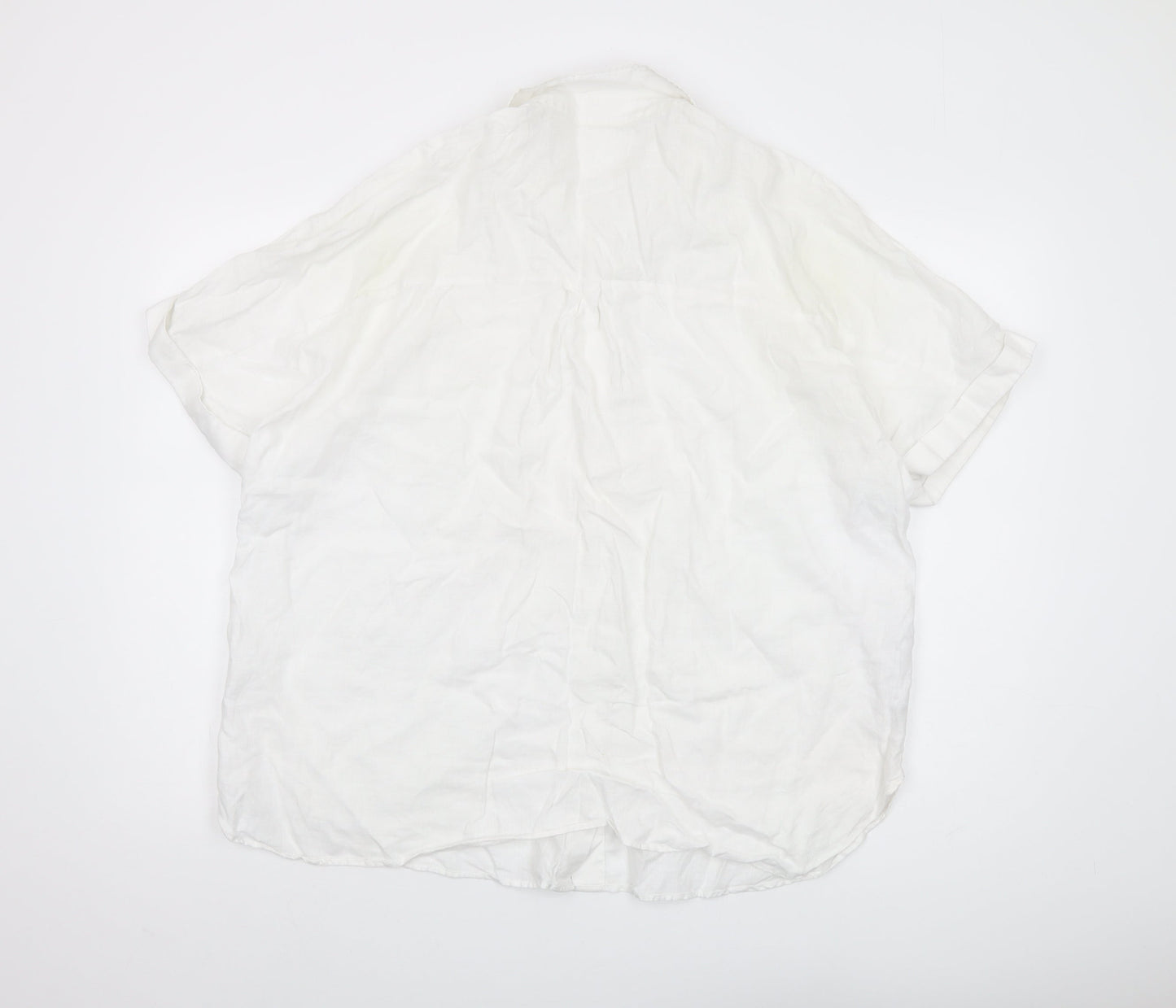 Womens UK Size XL MNG White Basic Button-Up