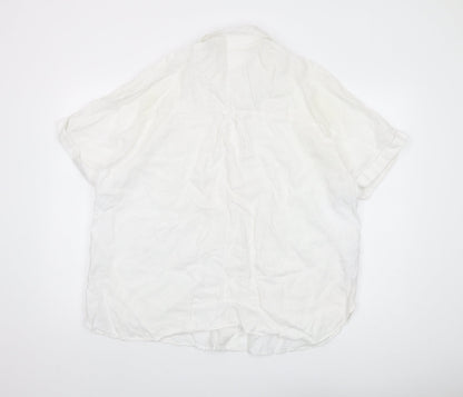 Womens UK Size XL MNG White Basic Button-Up