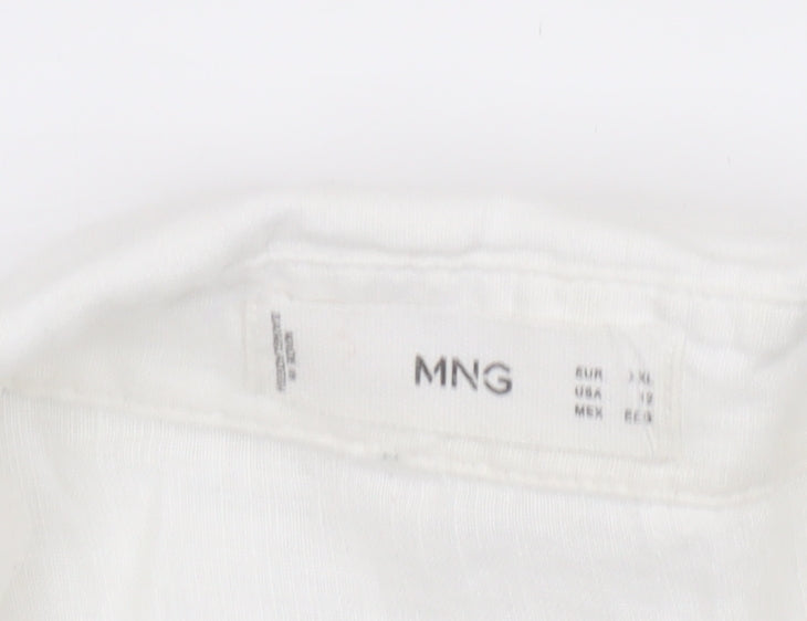 Womens UK Size XL MNG White Basic Button-Up