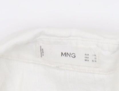 Womens UK Size XL MNG White Basic Button-Up