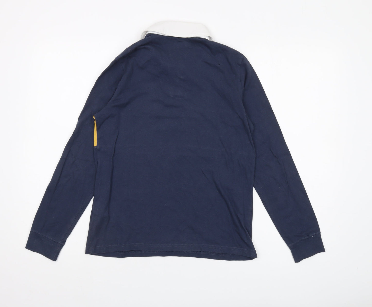 Abercrombie Kids Boys Blue Polo Long Sleeve, Colourblock, 11-12 Years