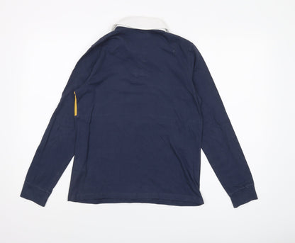 Abercrombie Kids Boys Blue Polo Long Sleeve, Colourblock, 11-12 Years