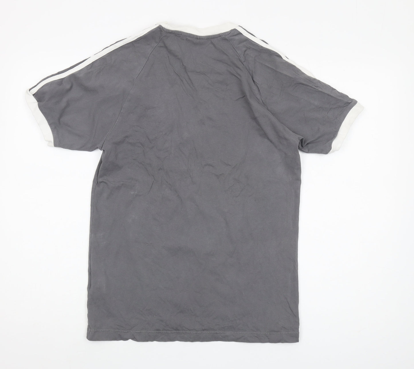 Adidas Men's Grey Cotton Logo T-Shirt Size S