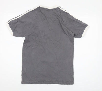Adidas Men's Grey Cotton Logo T-Shirt Size S