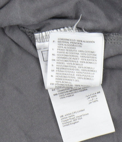 Adidas Men's Grey Cotton Logo T-Shirt Size S