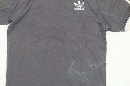 Adidas Men's Grey Cotton Logo T-Shirt Size S