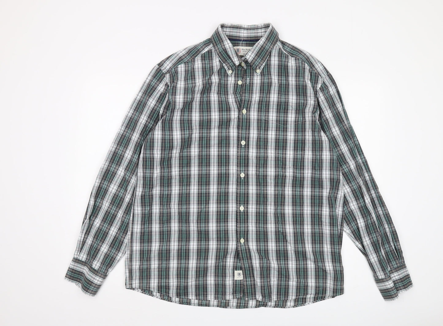 Marks and Spencer Men's Plaid Shirt, Large Multicolour