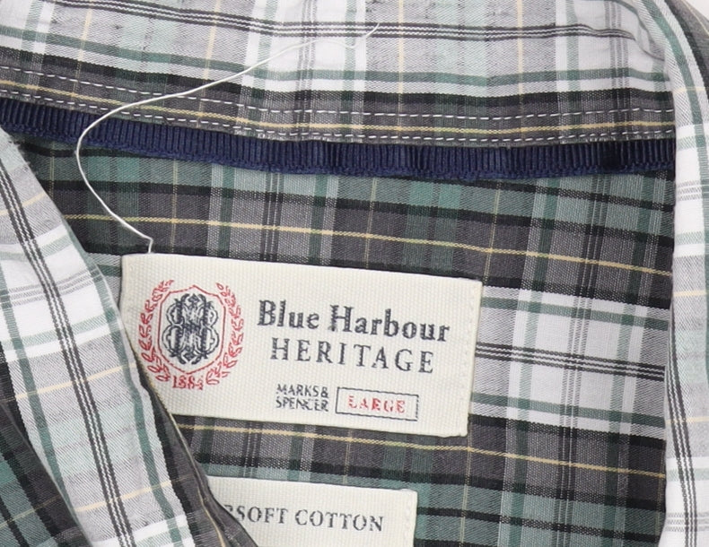 Marks and Spencer Men's Plaid Shirt, Large Multicolour