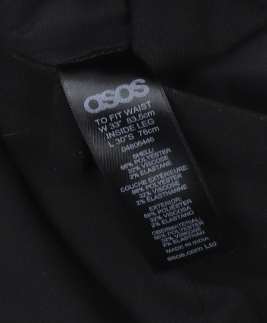 ASOS Men's Black Slim Trousers, Size 33