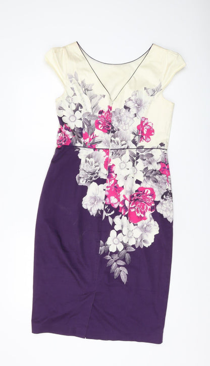 Monsoon Women's Multicolour Floral Pencil Dress Size 12