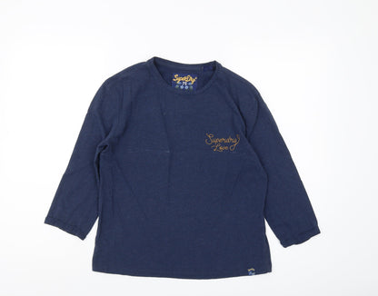 Womens UK Size 8 Superdry Blue Basic T-Shirt