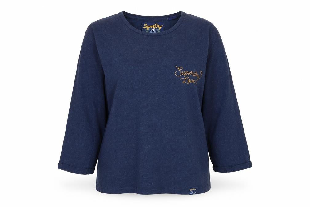 Womens UK Size 8 Superdry Blue Basic T-Shirt