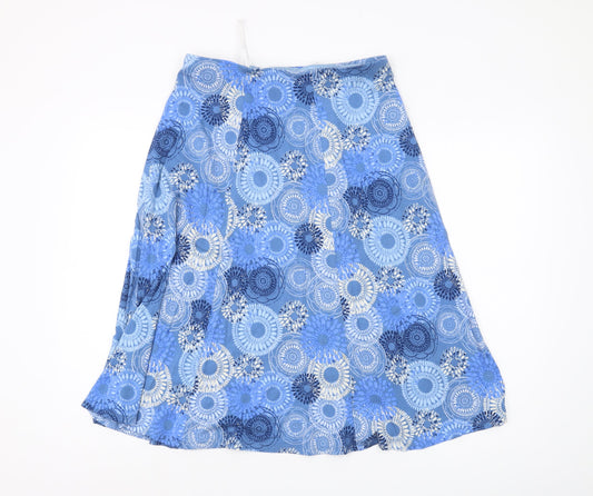 Honor Millburn Women's Blue 12 A-Line Geometric Skirt