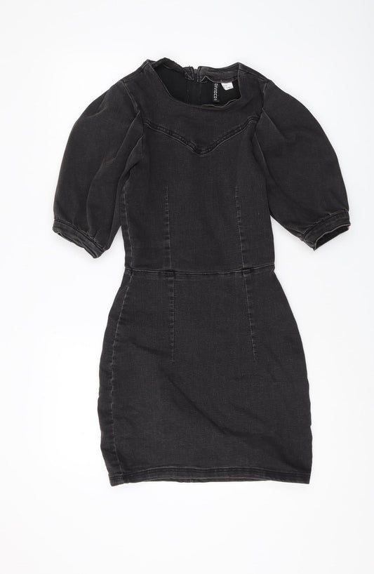 H&M Divided Black Bodycon Dress 8 Women Casual Chic
