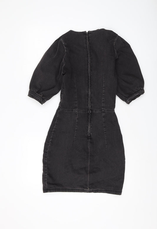H&M Divided Black Bodycon Dress 8 Women Casual Chic