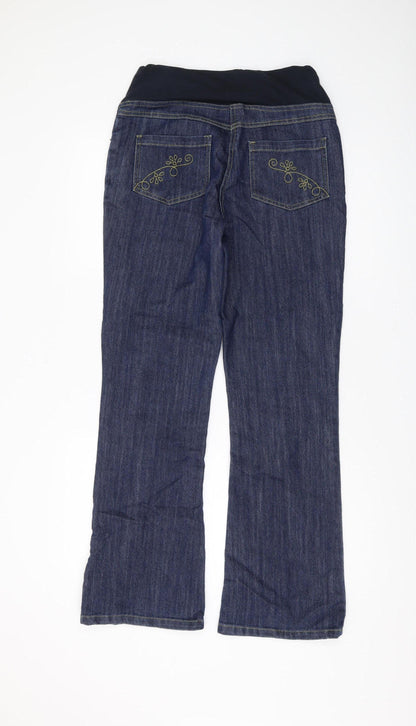 Womens UK Size 10 JoJo Maman Bébé Regular Fit Bootcut Blue Jeans